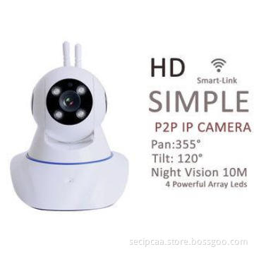 Home Motion Detection Alarm Ip Camera 720P Automatically Wh